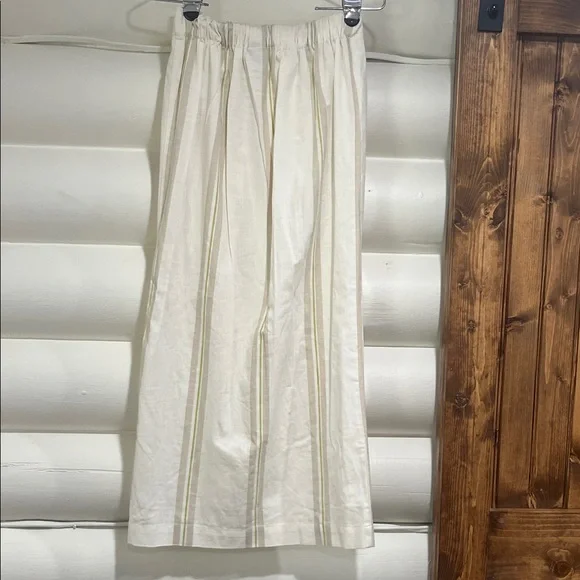 a new day Cream Midi Skirt with Pale Green and Beige Stripes - Picture 4 of 4